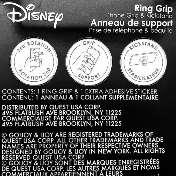 🆕 MICKEY MOUSE PHONE HAND RING GRIP & KICKSTAND ~ 360 Degree Rotation - Picture 4 of 4
